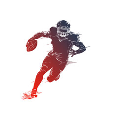 silhouette American football player. Vector illustration.
