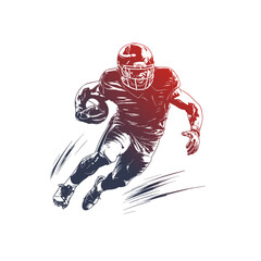 Fototapeta premium American football player. Vector illustration. In hand drawn style