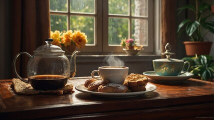 A stylish coffee cup adds a touch of luxury to the comfortable and inviting corner of the living room