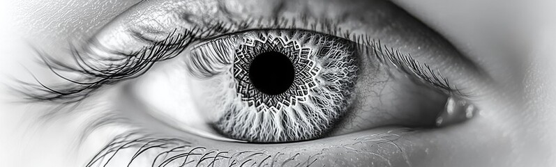 Obraz premium Close up of a person's eye with a black spot