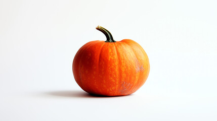 Obraz premium Halloween pumpkin arranged on a white background, showcasing their carved faces and vibrant orange color, evoking a festive and spooky atmosphere.