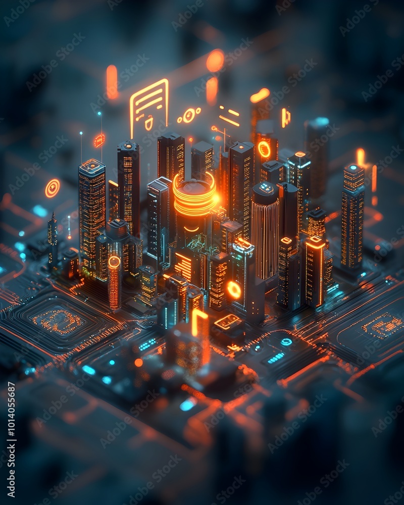 Poster a visually stunning and conceptual of a futuristic digital ecosystem guarded by advanced cryptograph