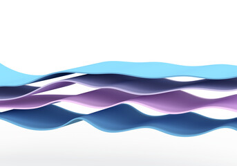 Abstract pattern of 3d geometric shapes, purple and blue lines. 3d render on the theme of minimalism, design, decor. Transparent background.