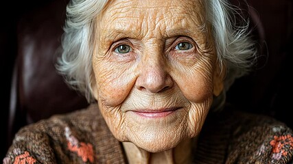 An elder woman reflects on her life experiences, sharing meaningful stories and wisdom during a cozy afternoon at her home, radiating warmth and knowledge.