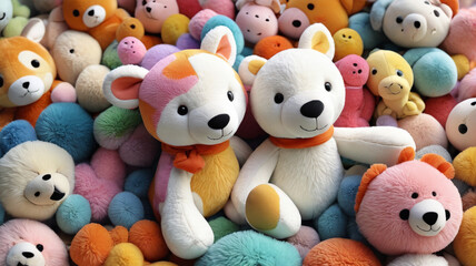 Soft plush animals, providing comfort and companionship for toddlers and preschoolers, Generative AI