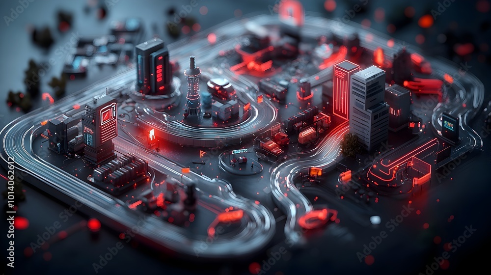 Poster interpretation of the fluid movement and connectivity within an advanced urban transportation networ