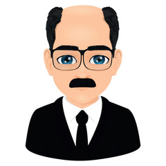 portrait of bald man with glasses