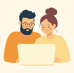 Two colleague working on laptop