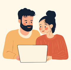 Two colleague working on laptop