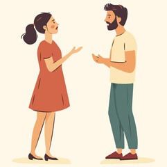 A man talking to his girlfriend illustration