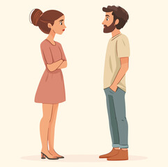 Obraz premium A man talking to his girlfriend illustration