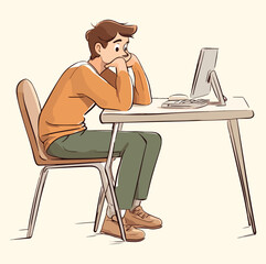 A depressed man illustration