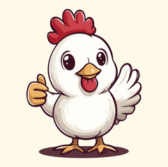 A chicken doing thumbs up illustration