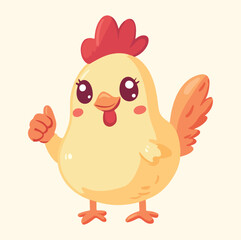 A chicken doing thumbs up illustration