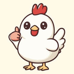A chicken doing thumbs up illustration