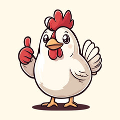 A chicken doing thumbs up illustration
