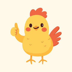 A chicken doing thumbs up illustration