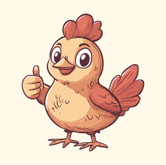 A chicken doing thumbs up illustration