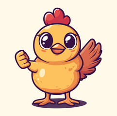 A chicken doing thumbs up illustration