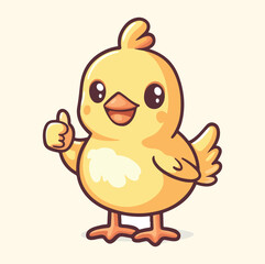 A chicken doing thumbs up illustration