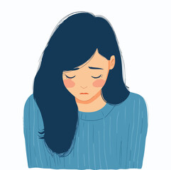 A depressed woman illustration