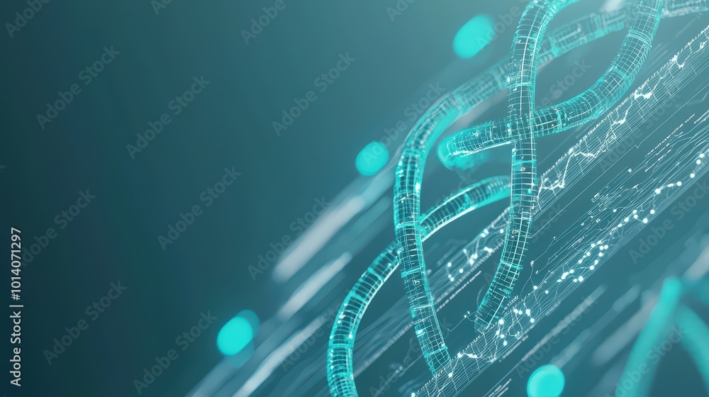 Poster abstract digital technology background with glowing lines and nodes in blue tones.