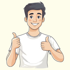 A man doing thumbs up concept illustration