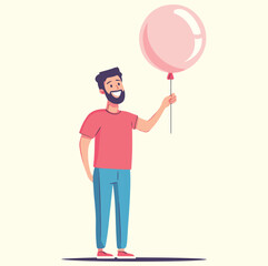 A man with balloon concept illustration