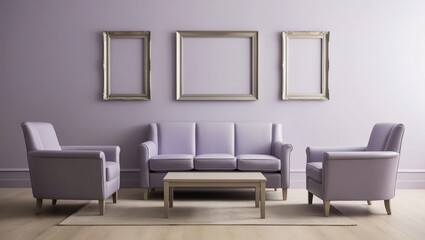 Lavender Lounge Set with Classic Silver Frames
