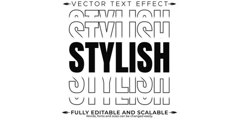 Stylish text effect, editable modern and poster text style