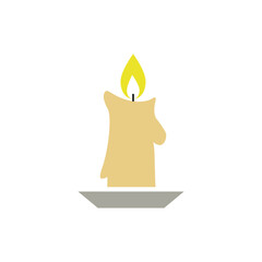 Candle. Decor. Christmas. New year. Vector illustration on a white background.