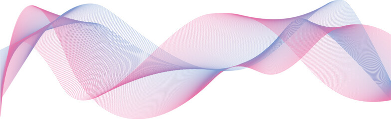 Pink Blue abstract banner, baby shower vector, Technology abstract background lines on transparent ribbon isolated Undulate Wave Swirl, gender party, twisted curve lines with blend effect