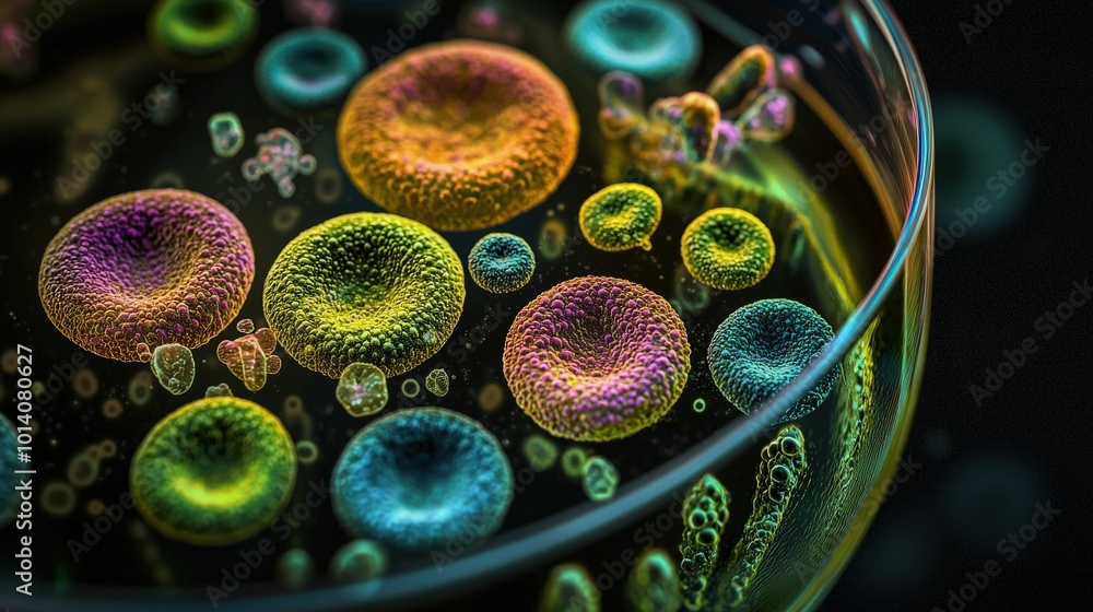 Poster stunning macro shot of colorful bubbles and patterns