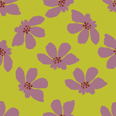 Exotic hand drawn flowers, seamless patterns with floral for fabric, textiles, clothing, wallpaper, cover, banner, interior decor, abstract backgrounds. Vector illustration.