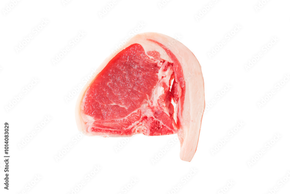 Wall mural fresh uncooked lamb loin chops. high quality meat product cut by butcher in perfect size for cooking