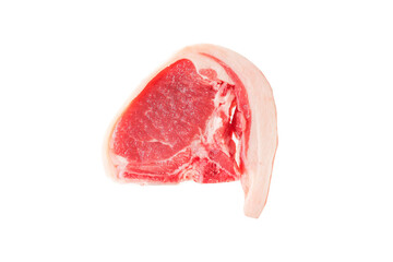 Fresh uncooked lamb loin chops. High quality meat product cut by butcher in perfect size for...