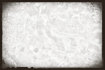 Vintage photo film frame of a middle format camera with sepia photo lens vignette with strong dust...