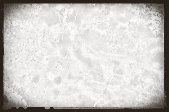 Vintage photo film frame of a middle format camera with sepia photo lens vignette with strong dust and splatters and wet plate technique on transparent background (png image).