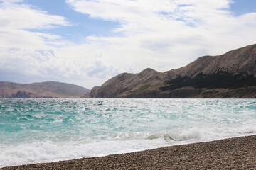 Obraz premium Croatia, Krk island. sea in autumn. vacation by the sea