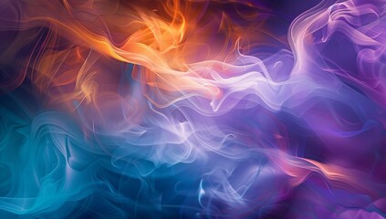 Fototapeta premium abstract fluid background, smoke clouds, purple blue and orange colors