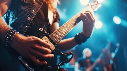 Obraz premium Rockstar Guitarist on Stage