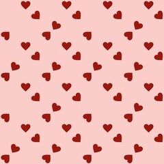 Small Hearts Red Pattern with Light Pink Accents Background