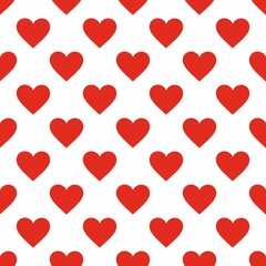 Hearts Red Pattern with White Background