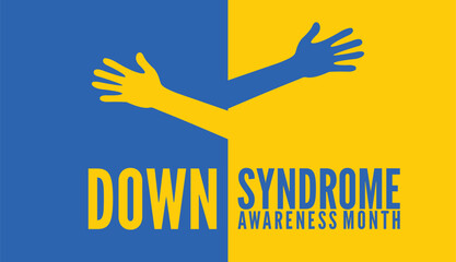 October is Down Syndrome Awareness Month: Annual Observance with Vector Template for Banners, Posters, and Greeting Cards. Background Vector Illustration
