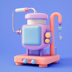 Obraz premium 3D Milking Machine Icon: Dairy Farm Equipment Illustration Logo