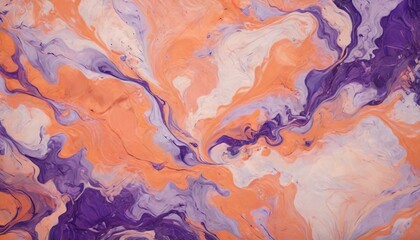 Fototapeta premium Soft peach and deep purple blend harmoniously, reflecting the romance and beauty of wedding celebrations and anniversaries, Generative AI