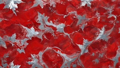 Bright red and icy silver with polished lacobel accents create a dazzling design inspired by holiday parties and winter festivities, Generative AI