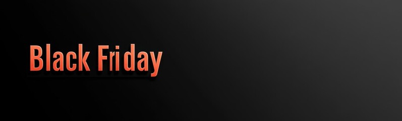 Fototapeta premium Black friday text on a black background with a red clock, sale discount