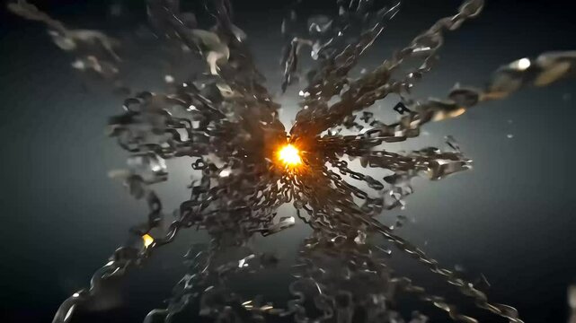 powerful animation chains breaking apart symbolizing regain freedom strength representing journey akness empowerment abstract background black blown break chain chrome