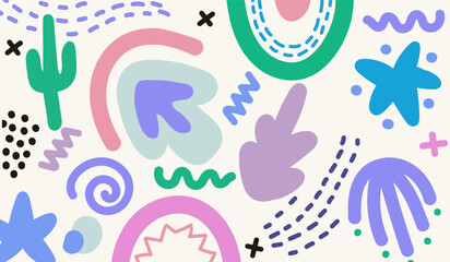 Colorful cute doodle pattern background vector design